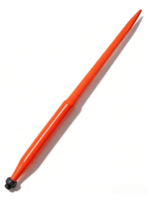 49 Inch Hay Spear With 3000 Lbs Capacity Orange Powder Coated Bale Fork For Tractors And Skid Steer Loaders Heavy Duty