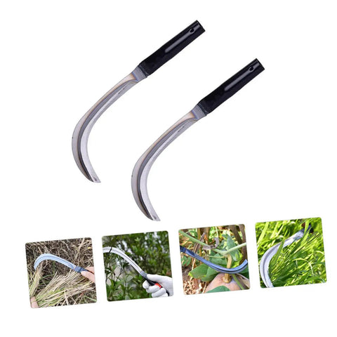 13 Inch Scythe Mowing Knife with Sharp Rustproof Steel Blade for Gardening Weeding and Lawn Care with a Top Notch Grip in various angles