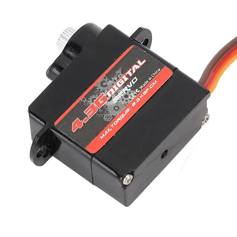 Pro Level High Torsion Digital RC Servo Motor With Top Tier Metal Gears For Hella Precise Control On RC Cars Boats Helicopters And Robots Built Like A Brick House, black alloy body and 3 wire plug.