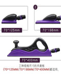 Dude This Super Versatile Rectangular Hand Torn Emery Cloth Sandpaper Roll Is A Total Game Changer For Any Dry Sanding Setup And Features A Clean Purple Finish Plus 240 Grit With 70mm Width And 12M Length For Maximum Planing Power, showing 3 sanding tool sizes 70x125mm, 70x198mm, and 70x400mm.