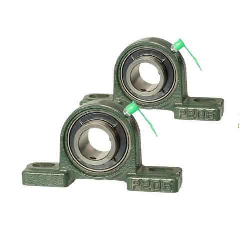 Badass Two Piece Pillow Block Bearings With Bolted Base Fits Spindles Heavy Machinery With High Grade Hybrid To Stop Dust And Corrosion For Glitch Free Spinning Action Rock Solid Construction Easy Install For Ucp207 Replacement Parts, pair P205 cast iron pillow block bearings