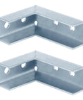 Two Pack 90 Degree Bend Strut Fittings For One And Five Eighth Inch Strut Channel Wrap Angle Splice Brackets Five Thirty Second Inch Thick Electro Galvanized Carbon Steel Silver Finish