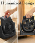 All In One Heater And Fan Combo Portable Space Heater Desk Fan Air Circulator With 45 Degree Tilt Dual Heat Settings 1500W