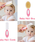 All In One Baby Grooming Kit For Newborns, 14-Piece Infant Safety Care Set with Pink Hair Brush and Comb