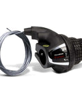 Revoshift 7 Speed Right Shift Lever for Mountain Bikes, twist grip shifter with cable, durable plastic and metal