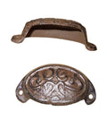 Vintage Cast Iron Victorian Style Oval Drawer Pull And Barn Door Handle With Antique Black Finish Handmade Artisan Home Decor