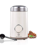 One Touch Electric Coffee Grinder For Beans And Spices With 150W Power, SUS304 Stainless Steel Blades And Cup, white grinder view