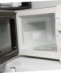 Open microwave showing installed 10 Piece Microwave Mica Sheets Set For Replacement Mica Plates Heat Resistant Insulation