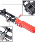 Close-up of 3 Piece CV Joint Boot Clamp Pliers Set with hose clamp pliers, ear type pliers, fuel line pliers for most cars.