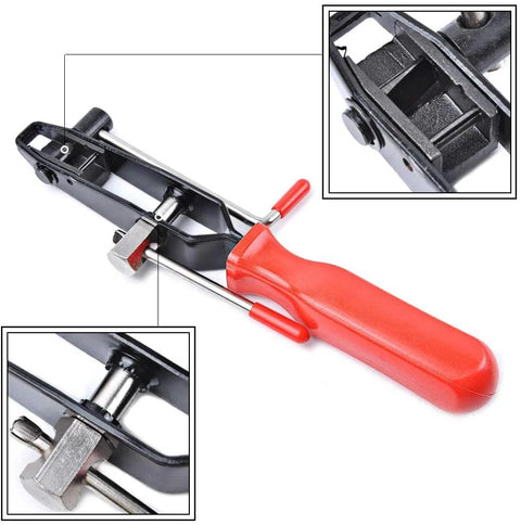 Close-up of 3 Piece CV Joint Boot Clamp Pliers Set with hose clamp pliers, ear type pliers, fuel line pliers for most cars.