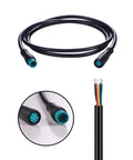 Waterproof Electric Bike Extension Cable 2Pin 3Pin 4Pin 5Pin 6Pin 8Pin 9Pin With Female To Male Connectors, black cable details