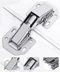 90 Degree Soft Close Cabinet Hinges Surface Mount Frameless Concealed Cupboard Door Hardware Spring Loaded Installation