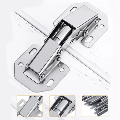 90 Degree Soft Close Cabinet Hinges Surface Mount Frameless Concealed Cupboard Door Hardware Spring Loaded Installation