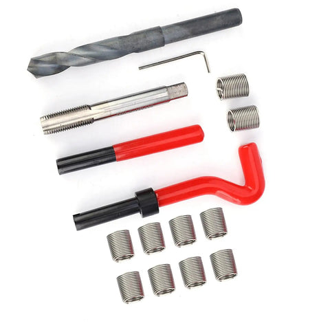 15-Piece M14x1.5 Stainless Steel Helical Thread Repair Insert Kit With Tools for aluminum alloy and cast iron.