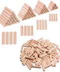 1000Pcs Woodworking Dowels Kit with round grooved fluted wood dowel pins 6x30mm displayed in piles and scattered
