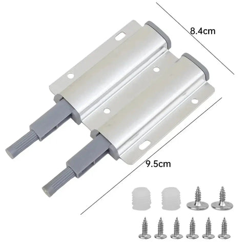 Magnetic Cabinet Door Latches Set 1 3 5 Pack Handle Free Touch Release Aluminum Alloy Buffers Damper Closers
