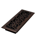 Metal Scroll Floor Vent Cover 4x12 Inch With Adjustable Damper Lever Rubbed Bronze Finish Decorative Floor Register