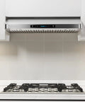42 Inch Under Cabinet Range Hood With 900 CFM Dual Motors, Four Speed Gesture Sensing And Touch Control, Stainless Steel Kitchen Vent installed