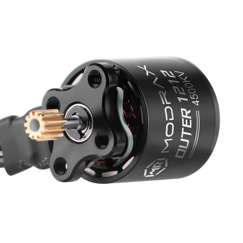4500KV Outrunner Brushless RC Motor For 1/30 Axial SCX30 With 11T Pinion Gear DropIn Upgrade For 2S Batteries Precision Fit And HighTorque Crawler Performance Not Compatible With 3S shown with pinion gear close-up.