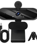 Top Shelf 1080P HD Webcam With Snappy Internal Audio Mic And Sturdy Swivel Stand, ultra clear lens, USB cable included.