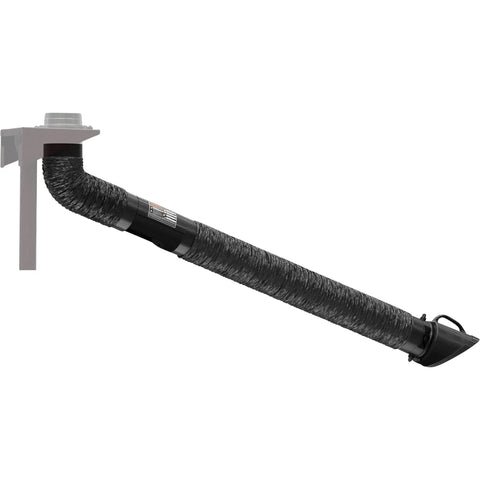 Telescopic Extraction Arm for Fume Extractors K1655-14 attached to a mount, showing its adjustable reach and durable construction.