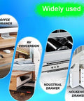 1 Pair Full Extension Ball Bearing Drawer Slides, Heavy Duty Side Mount Rails, 26 Inch Length 650mm, Smooth Quiet Sliding, Cold Rolled Steel Construction in various applications such as office, RV, industrial, and household drawers.