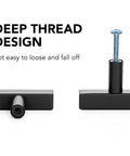 Deep thread design detail of 30 Pack Black Kitchen Cabinet Handles, 5 Inch Square Steel Cabinet Pulls, Stainless Steel Drawer Hardware