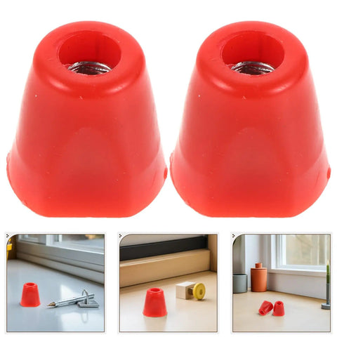 Two Pack Stainless Steel Replacement Nuts For Fencing Gear And Sabres Threaded Fencing Accessories in bright red color