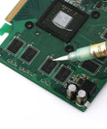 5 Piece Empty Flux Pen Set With Soft Brush Tip For PCB Soldering on green circuit board