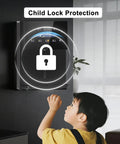 Child reaching for Wall Mounted Office Water Cooler With Instant Hot Water Dispenser On Demand, featuring child lock protection.