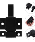 Heavy Duty Aluminum Screen Door Latch with push pull spring, self-closing black finish for doors, cabinets, windows, and drawers.