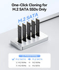 Built Different Five Bay M.2 NVMe SATA SSD Docking Station With One Click Offline Clone for bulk data migration and cloning M.2 SATA SSDs.
