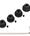 Mod 1 Hardened Steel M1 Pinion Gear Set 15T 16T 17T 18T For 5mm RC Motor Shaft, with Allen wrench, compatible with Arrma Traxxas Axial HSP Redcat Losi