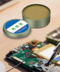 100G No Clean Flux Paste For Soldering And Electronics Repair Pro Grade Easy To Use Flux Cream beside soldering tool