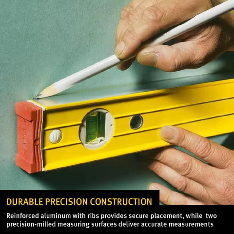 Built Solid Three Piece Spirit Level Kit Including 48 Inch 24 Inch Plus 12 Inch Precision Vials With Heavy Duty Lockable Case And Coated Beams For Dead On Layouts Every Single Project