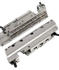 Chrome Saddlebag Latch Kit With Keys And Locks, Theft Deterrent Lock Covers, Easy Install Hardware Set For Touring And Cruiser Saddlebags, Fits 1993 to 2013 US Stock, showing latch mechanism close-up.