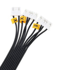 Close-up of 3D Printer Stepper Motor X Y Z Axis Cable Kit With 3 XYZ End Stop Switches For Ender 3 Series Upgrade cables labeled X Y Z.