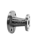 Top Shelf Pipe Fittings Built Tight Galvanized Cast Iron Concentric Reducing Coupling With Flanged Connection and Faced Drilled Ends for 3 By 2 1 2 Inch Lines and Straight Shooter Fire Protection Upgrades, close-up view.
