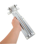 Heavy Duty Truck Door Hinge With Universal Fit For Semi Trailer Doors And Cargo Box Doors Anti Corrosion Finish And High Strength Steel For Easy Install On Your Workhorse Truck Body And Trailer Applications, silver steel hinge held by hand