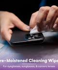 Care Touch lens wipes for eyeglasses and camera lenses; pre-moistened and individually wrapped