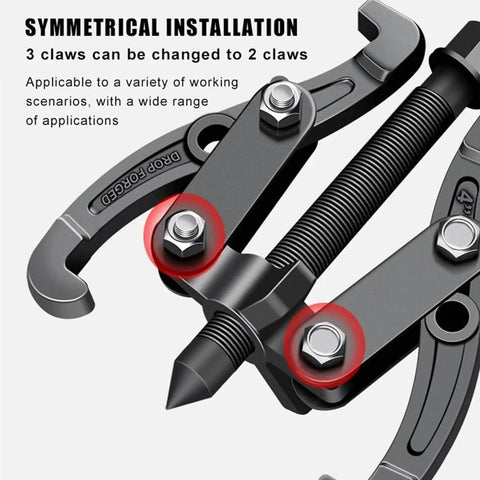 Grease Monkey Approved Hydraulic Gear Puller Forged Carbon Steel with adjustable jaws for two or three claw use.