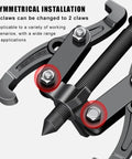 Rock Solid Hydraulic Gear Puller And 3 Jaw Bearing Extractor With Large 16 Inch Crank showing adjustable claws and nuts.