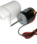 12V Marine Electric Toilet Motor Kit for 37010 Series with black motor, wiring, and white housing for boat heads