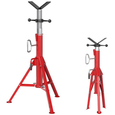 Badass 2500lb Heavy Duty Steel V Head Pipe Jack Stand With Adjustable Height And Foldable Design For Welding Automotive Threading Portable Work Support Tools Today