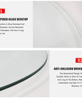 Close-up of the Big Ol Round Glass Lazy Susan Turntable For Kitchen And Dining, showing 10mm explosion-proof glass edge