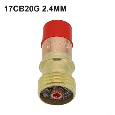 Brass Collet Body For Stubby Gas Lens Connector With Mesh Fits WP 17 18 26 Torch, 2.4MM size, durable for clean tig welding.