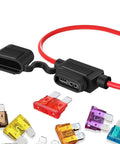 Premium Heavy Duty Universal Auto Blade Fuses Assortment Kit With Fuse Removal Tool, showing assorted blade fuses and removal tool.