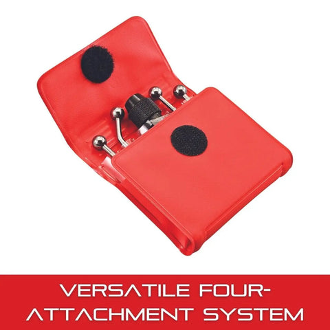 Red case with Wiggler And Center Finder Kit with four attachments visible inside.