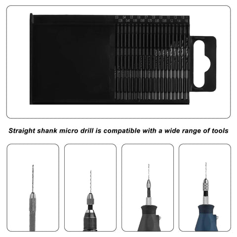 70 Pcs HSS Mini Twist Drill Bit Set Must Have 0.3mm To 3mm Micro Drill Bits for soft metal and plastic displayed in black case