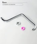 Shaped S Shower Arm With Flange Chrome High Rise Extension For Rain Shower Heads, 16.65 Inch Length And 11.81 Inch Extra Height